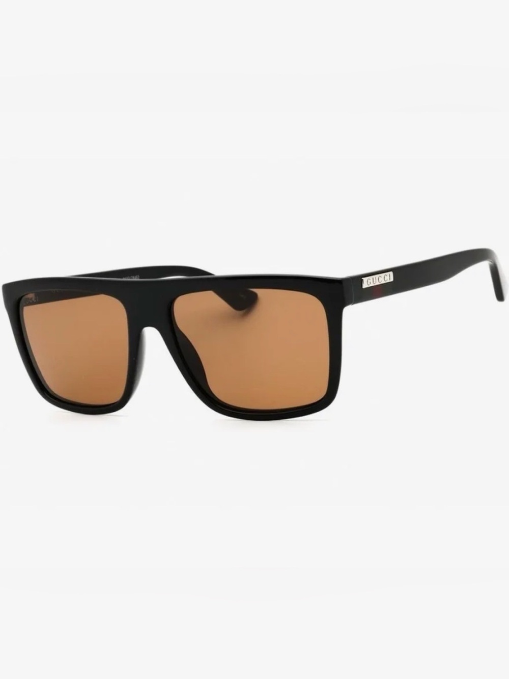 Gucci Black Frame Sunglasses with Brown Lenses